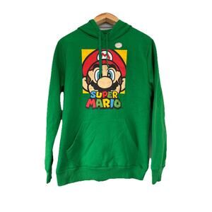 Mens Official Licensed Nintendo Super Mario Brothers Hoodie Green Size Med. Rare